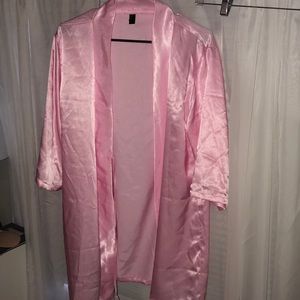 Satin/silk pink robe